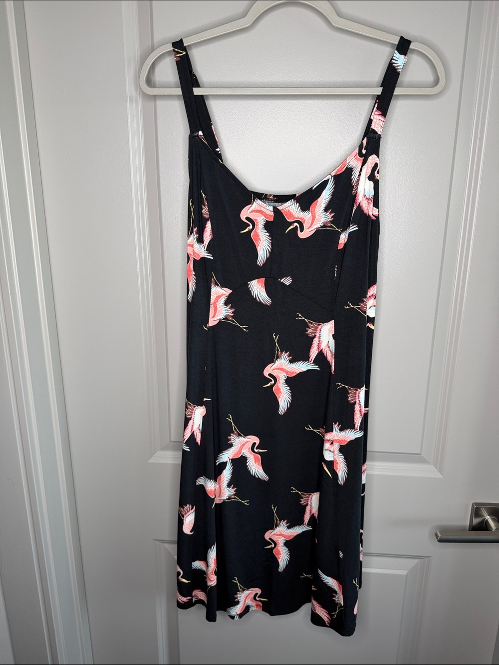 torrid Black Slip Nightdress with Pink Crane Motif